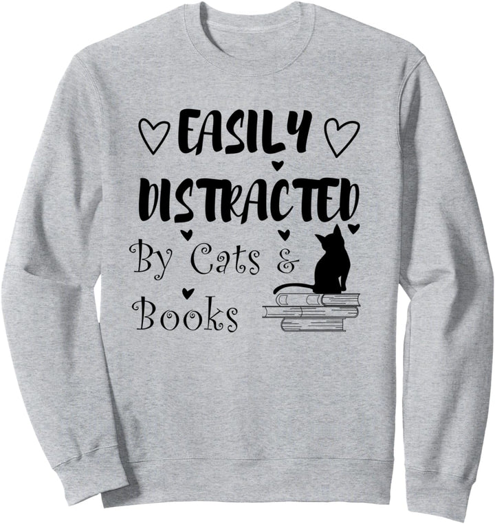 Gemütliche Katze Buch Lesen Kätzchen Sweatshirt