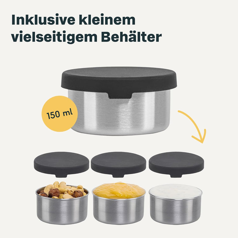 SILBERTHAL Brotdose Edelstahl mit Fächern – Grosse Lunchbox 1400ml für Erwachsene – Auslaufsicher –