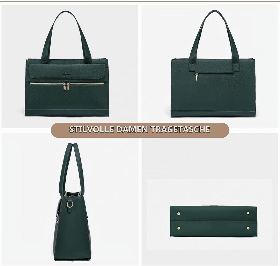 LOVEVOOK Laptop Handtasche Damen, 15,6 Zoll Laptoptasche Shopper Tasche Damen 2 in 1 Umhängetasche,