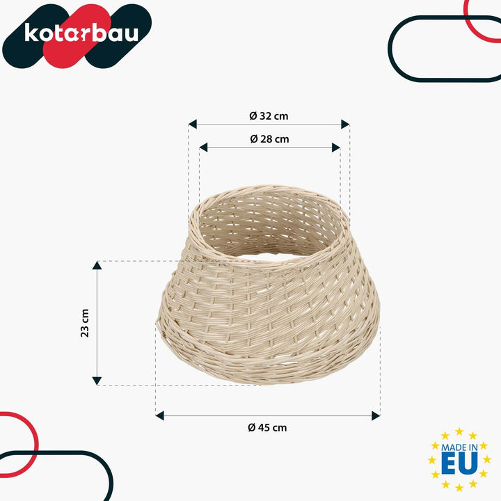 KOTARBAU® Weihnachtsbaum Rock aus Weide Ø 45 cm Gebleicht Christbaumständer aus Rattan Natur Weihnac