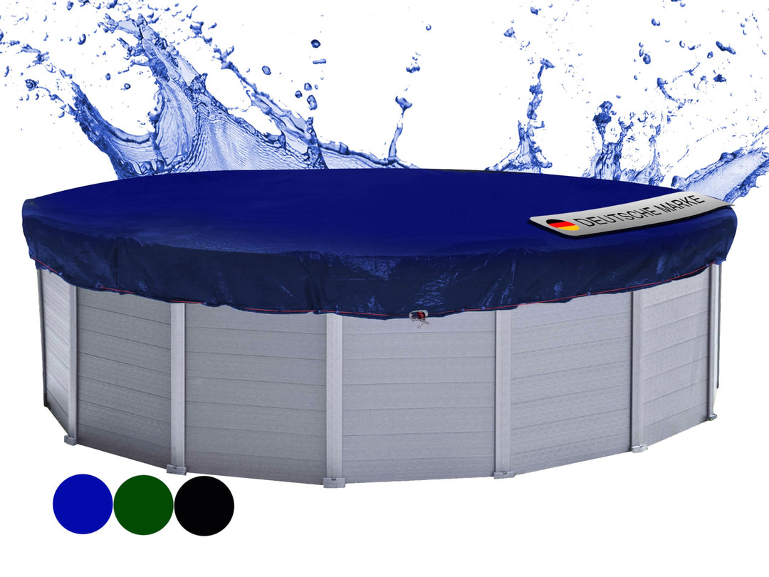 QUICK STAR Poolabdeckung Rund für 380-420 cm Pools | Planenmass Ø 480 cm | Blau | Sommer &amp; Winter Po