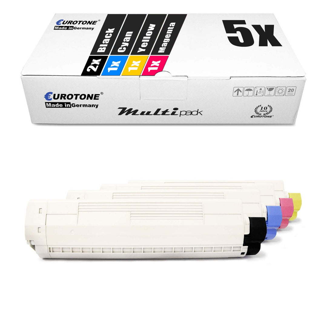 5X Müller Printware XXL Toner für Oki C 8600 8800 CDTN DN N DTN ersetzt Schwarz Blau Rot Gelb Set au