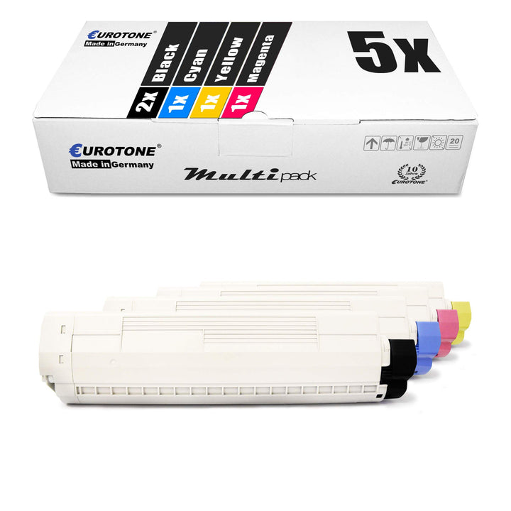 5X Müller Printware XXL Toner für Oki C 8600 8800 CDTN DN N DTN ersetzt Schwarz Blau Rot Gelb Set au