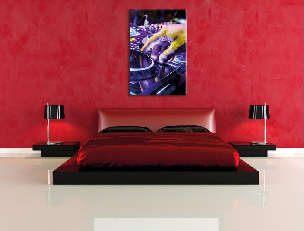 Pixxprint DJ Plattenteller, Cool Music, Format: 70x100 auf hochkantiges Leinwand, 70x100
