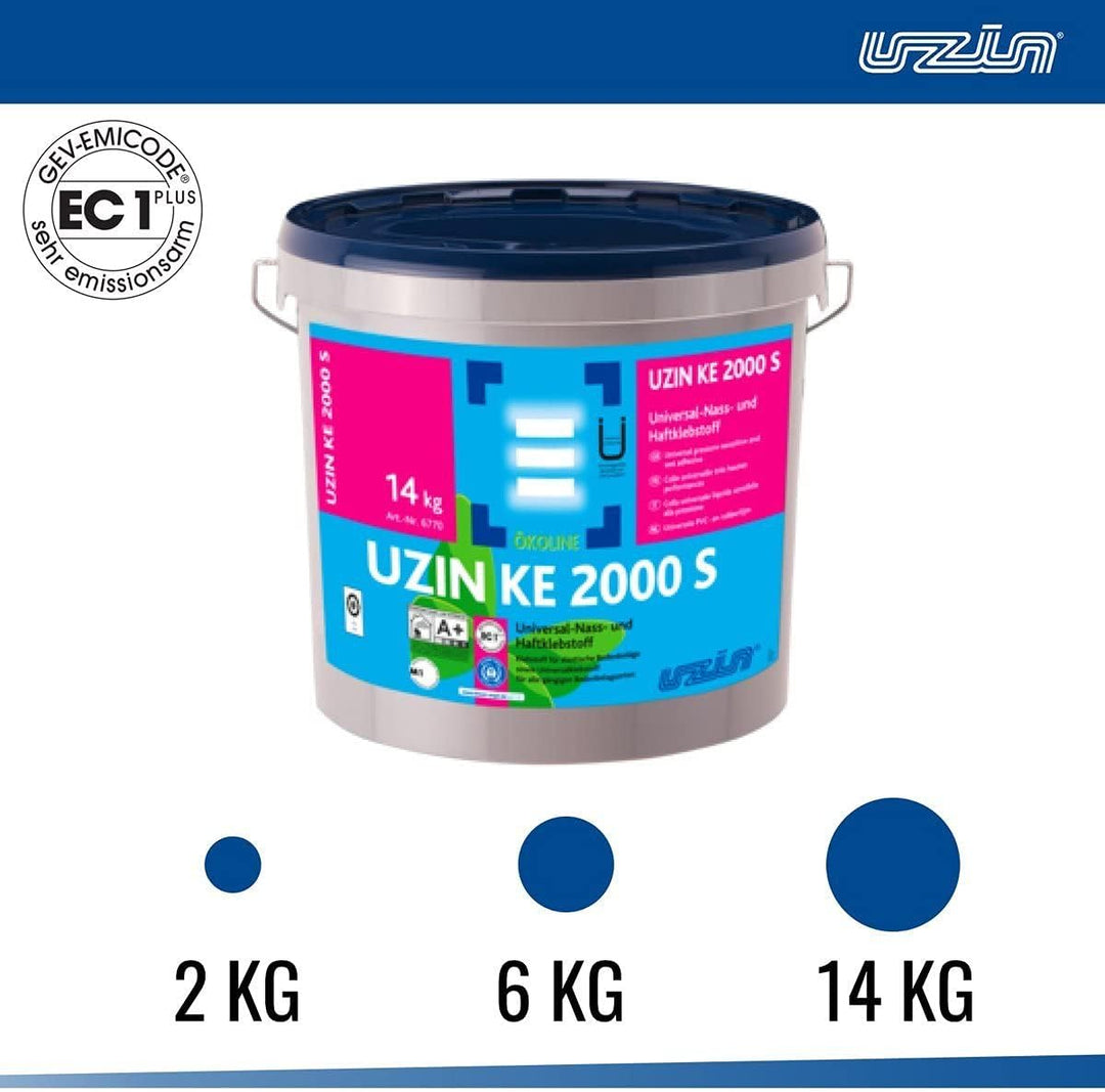 UZIN KE 2000 S Universal-Nass- und Haftklebstoff KLEBER für Vinyl- PVC Kraftvoll Universalklebstoff