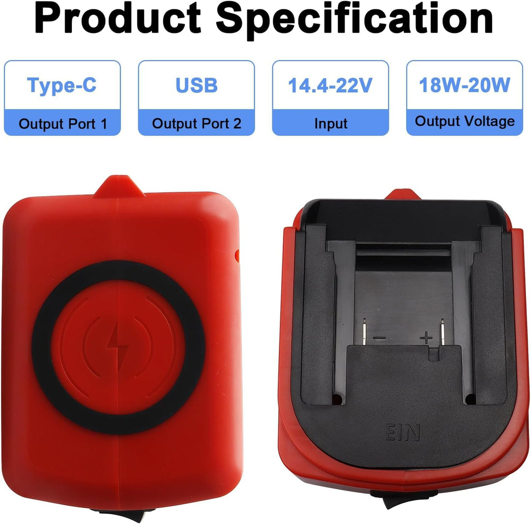18 V mobiler kabelloser tragbarer Ladeadapter, Ladegerät für Einhell Power X-Change, universelle 15