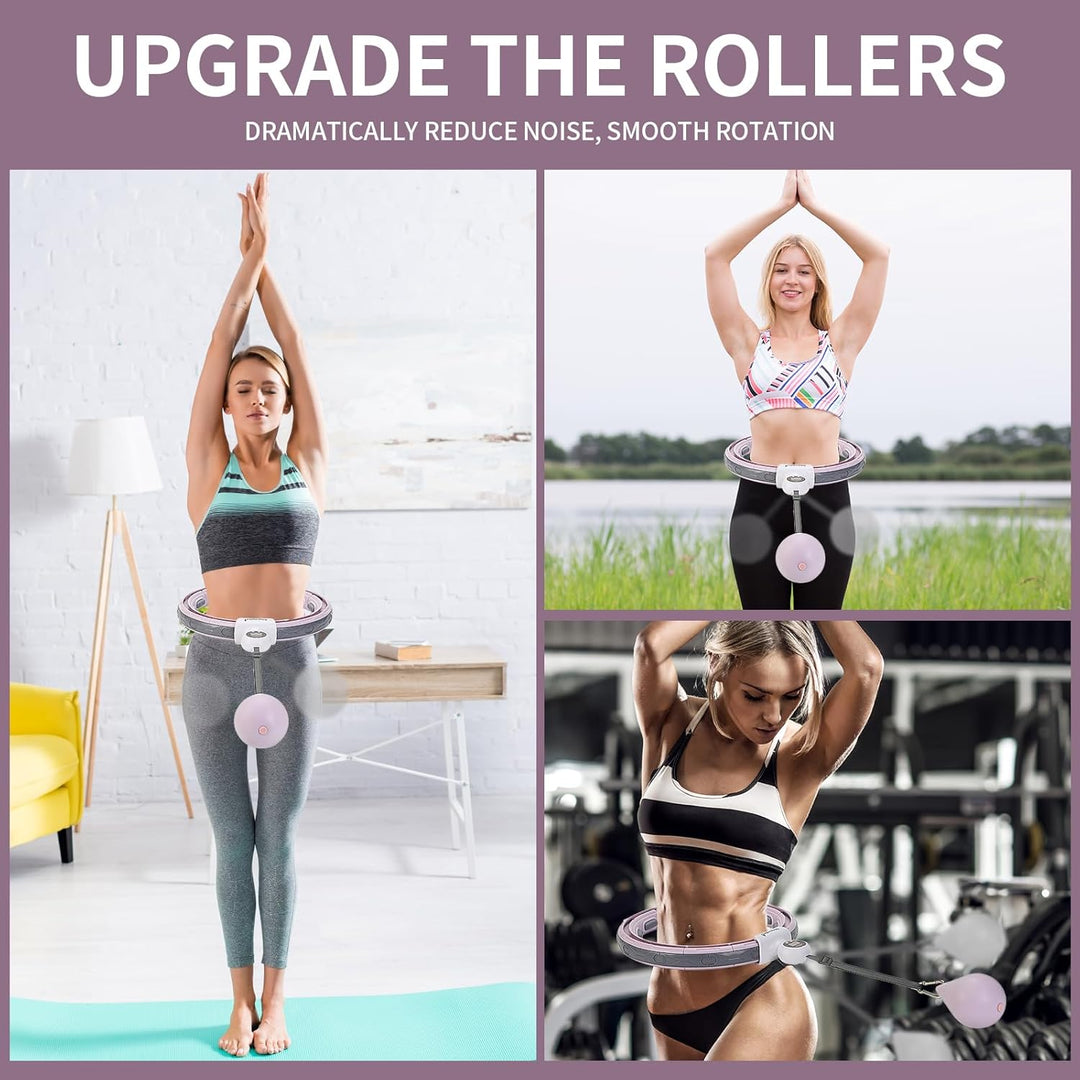 Smart Hula Hoop, Leise Fitness Reifen Erwachsene, hullahub mit Gewicht Ball, 16 Knoten Fit Hoop Reif