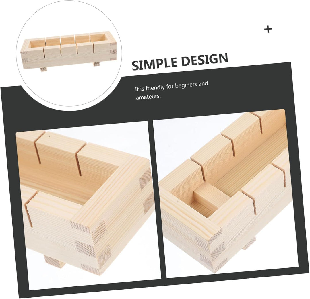 Garneck Rechteckige Sushi-pressform Aus Holz Sushi-herstellungsset -reisrollenformen Werkzeuge