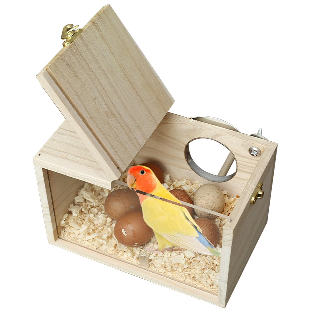 Wellensittich Nistkasten, Loch Links Vogelzucht Vogelhaus aus Holz, Transparentes Design Vogel zucht