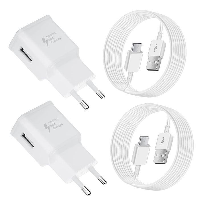 2er-Pack USB Ladegerät 15W Schnellladegerät Netzteil mit USB C ladekabel 1,5 m für Samsung Galaxy S2