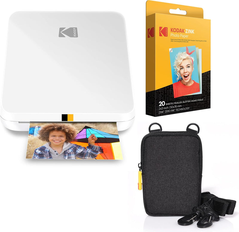 Kodak Step Slim Mobiler Sofortbild-Fotodrucker – Kit: 20 Packung Zinkpapier, Etui