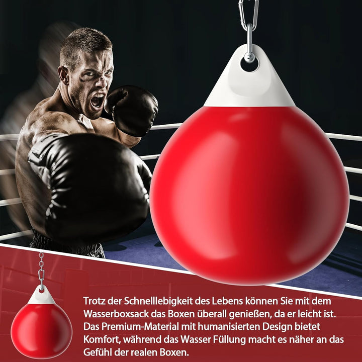 FANTASK Ø45cm schwere Wassersack, Boxing Punching Bag, 50 kg/80kg, Aqua-Trainingssack mit Verstellba