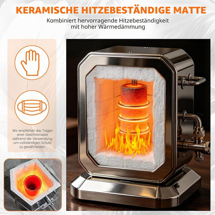 Keramikfaser Isolierdecke, 61 x 40 x 2.54 cm Keramikfasermatte, Feuerfeste Isolierdecke Isoliermatte