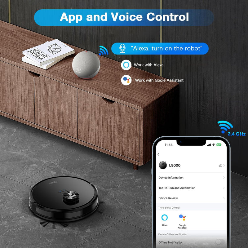 Tikom L9000 Saugroboter mit Wischfunktion, LiDAR Navigation, 4000Pa Staubsauger Roboter, 150Mins Max