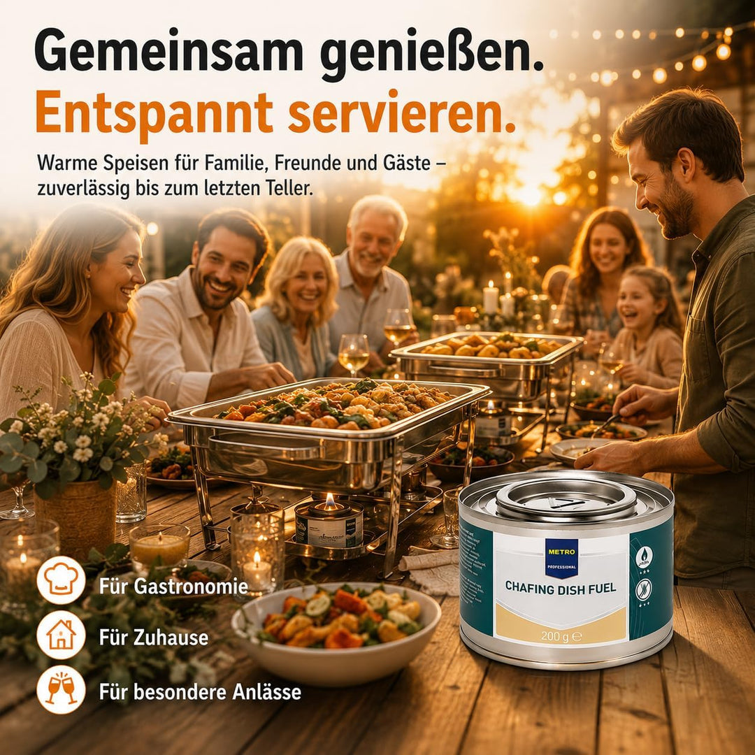 HLKauf M.Professional Brennpaste für Chafing Dish Speisenwärmer - Brenndauer ±3 Stunden - geruchlose