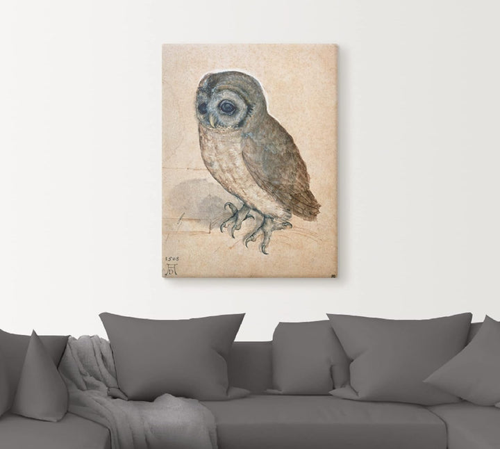 ARTland Leinwandbilder Wandbild Bild auf Leinwand 45x60 cm Wanddeko Tiere Vogel Eule Käuzchen 1508 R