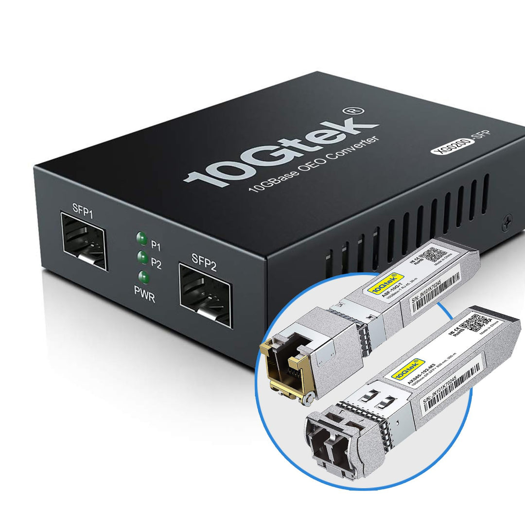 10Gtek® SFP+ Media Converter G0200-SFP (Kit #31), 10GBase-T Reach 30 Meters, SFP+ SR Module, 300 m,