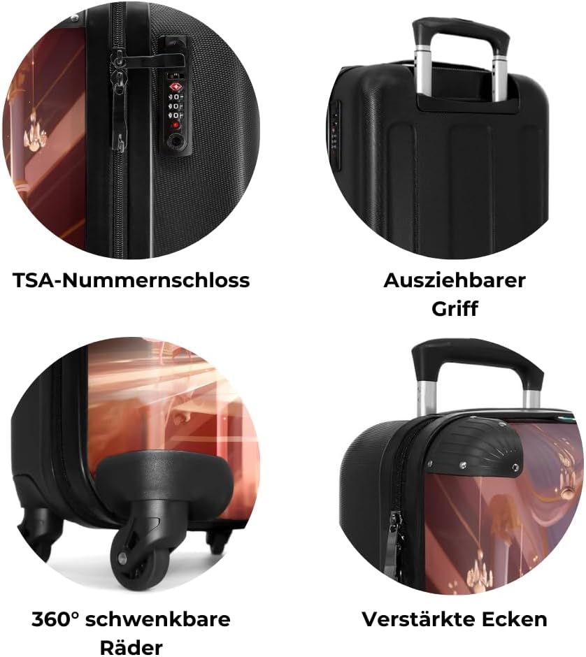 NoBoringSuitcases.com® Kinderkoffer Mädchen - Koffer Kinder Mädchen - Prinzessin - Kinder Koffer Mad
