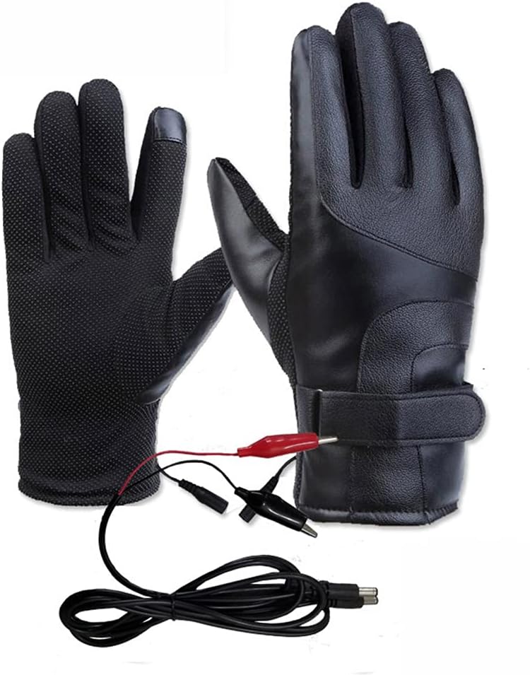 Motorrad elektrisch beheizte Handschuhe, TOTMOX Winter winddichte warme Handschuhe, Unisex USB-betri