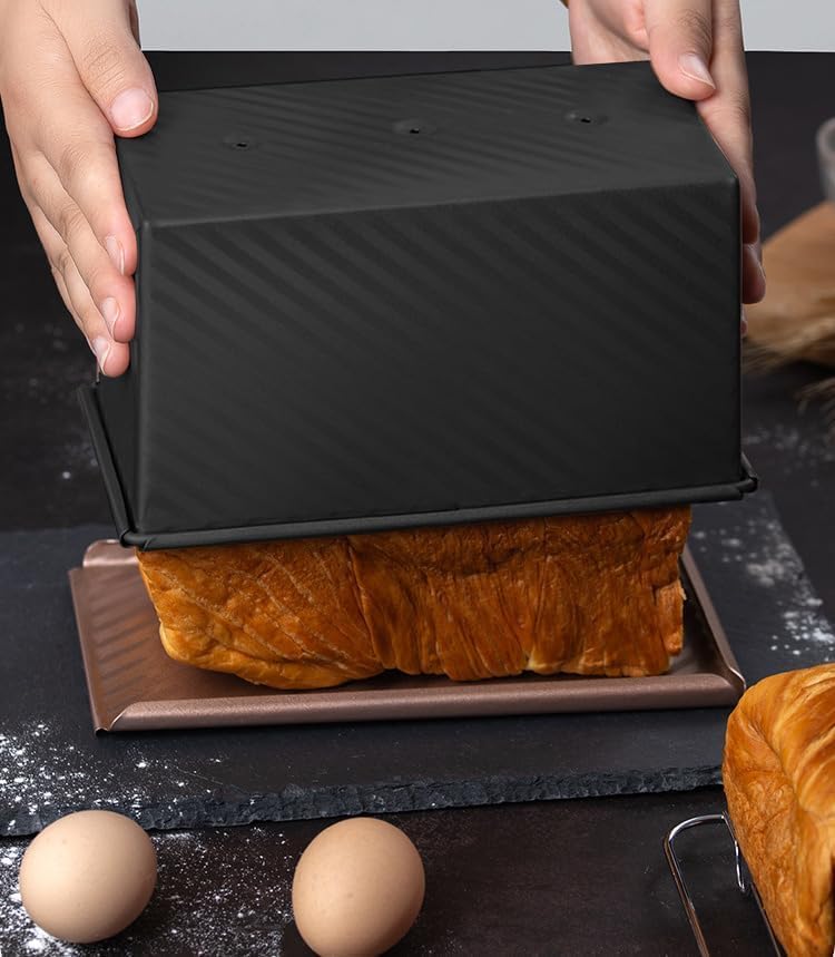 Toastbrotform Aluminium, Toastbrot Backform Mit Deckel 450g, Brot Antihaft Brotformen, Mit Teigschab
