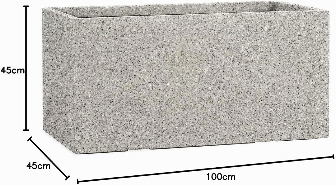 Pflanzwerk® Pflanzkübel TUB Granit Grau 45x100x45cm *Frostbeständiger Blumenkübel* *UV-Schutz* *Qual