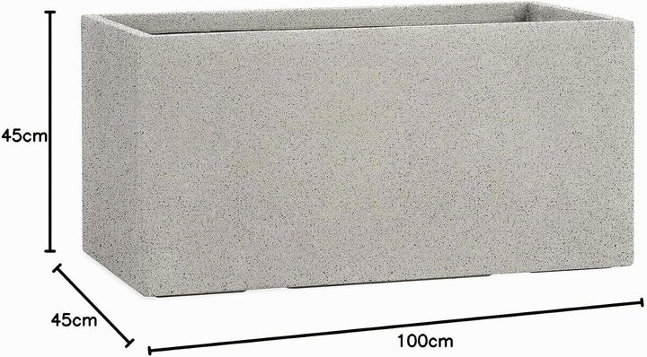 Pflanzwerk® Pflanzkübel TUB Granit Grau 45x100x45cm *Frostbeständiger Blumenkübel* *UV-Schutz* *Qual