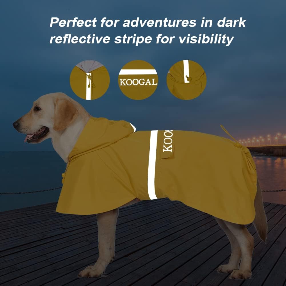 Grosse Hunde Regenjacken Mit Kapuze,Hunde Regenmantel,Mit Reflektierenden Sicherheitsstreifen, Wasse