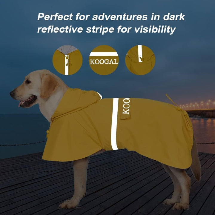 Grosse Hunde Regenjacken Mit Kapuze,Hunde Regenmantel,Mit Reflektierenden Sicherheitsstreifen, Wasse