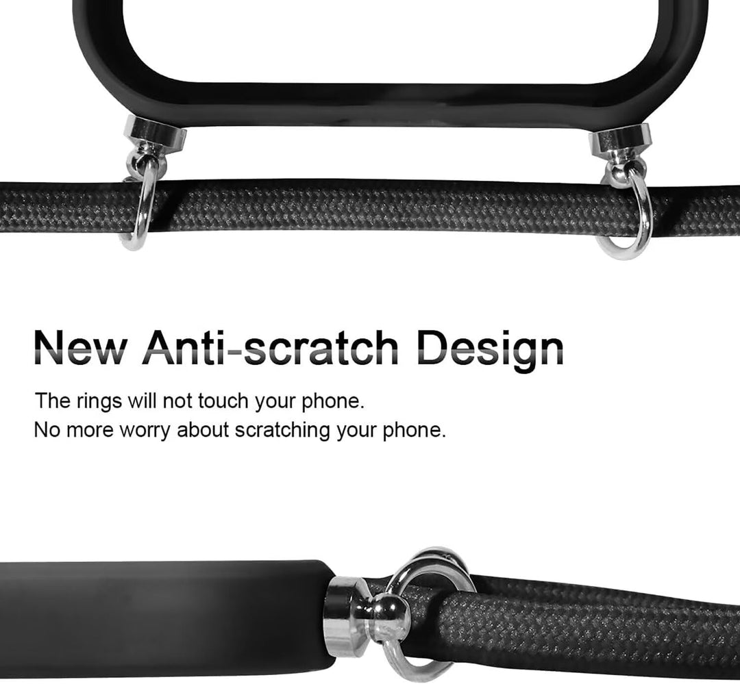 FERLAN Handykette für iPhone 11 Hülle mit Band,Transparent 360 Grad Rundumschutz Schutzhülle mit Int