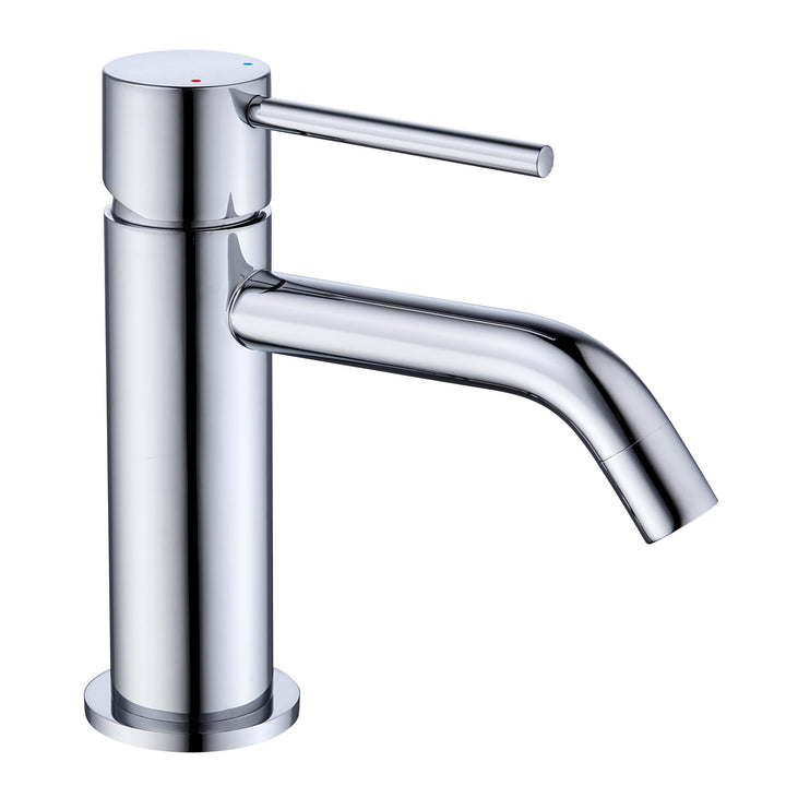 Friota Mischbatterie Wasserhahn Badezimmer Chrom, Anti Rost Bleifrei Armatur Waschbecken Silber mit