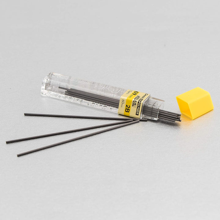 Pentel Super Hi-Polymer Blei Nachfüllen, 0,9 mm dick, 2B, 180 Stück von Blei (50-9-2B)