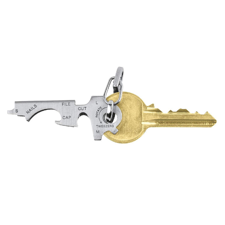 True Utility KeyTool - Multi Tool - Edelstahl-Schlüsselanhänger - 8 in 1 Tool, Box-Cutter-Messer, Sc