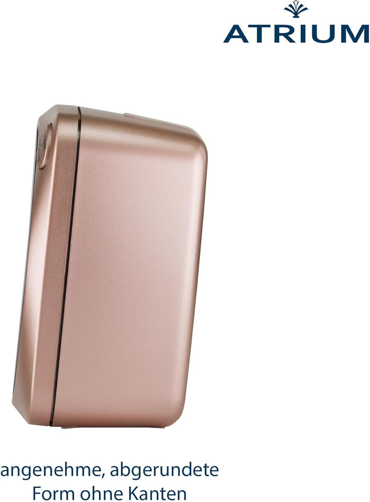 Atrium Funkwecker Analog Quarz ohne Ticken grosse Zahlen sehr deutlich mit Licht und Snooze rosé A61