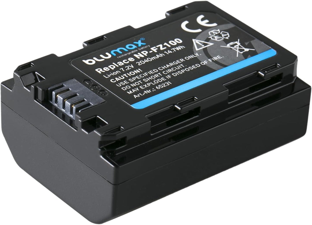 Blumax Akku kompatibel mit Sony NP-FZ100-2040mAh - für Sony Alpha Sony FX30-7 IV 7c 7RIV 7RV 7RIII Z