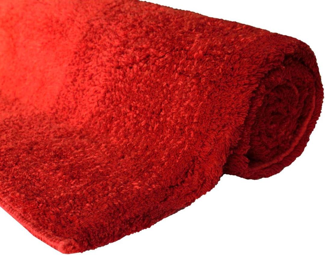 Dyckhoff Badteppich Colori, Rot, 70 x 120 cm, 100% Bio Baumwolle, GOTS 70 x 120 cm Rot, 70 x 120 cm