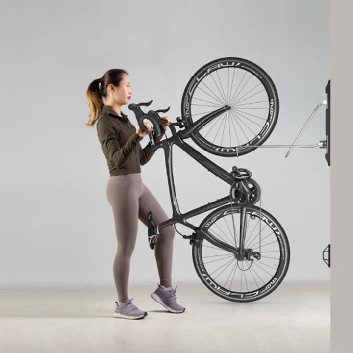 Maclean MC-471 Vertikaler, schwenkbarer und klappbarer Fahrradhalter für die Wand, 5-stufige Höhenve