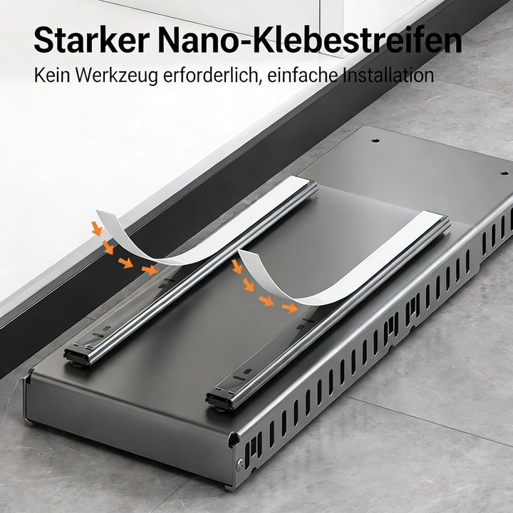 Topfdeckelhalter Ausziehbarer, Pfannenhalter für Schublade mit 12 Verstellbaren Teiler & Küchentuchh