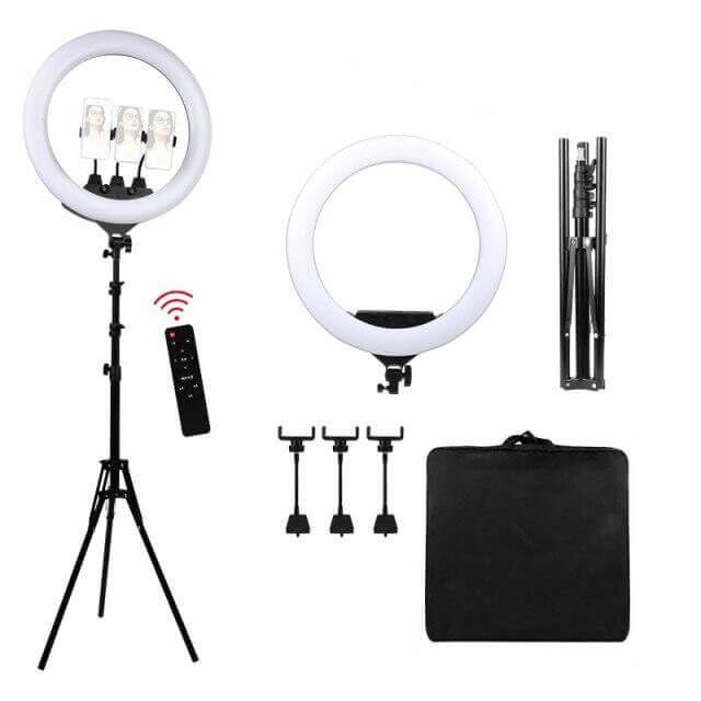 Luminate 56cm / 22 Zoll Ringlicht mit Stativ für professionelle, grossflächige Beleuchtung, Werbevid