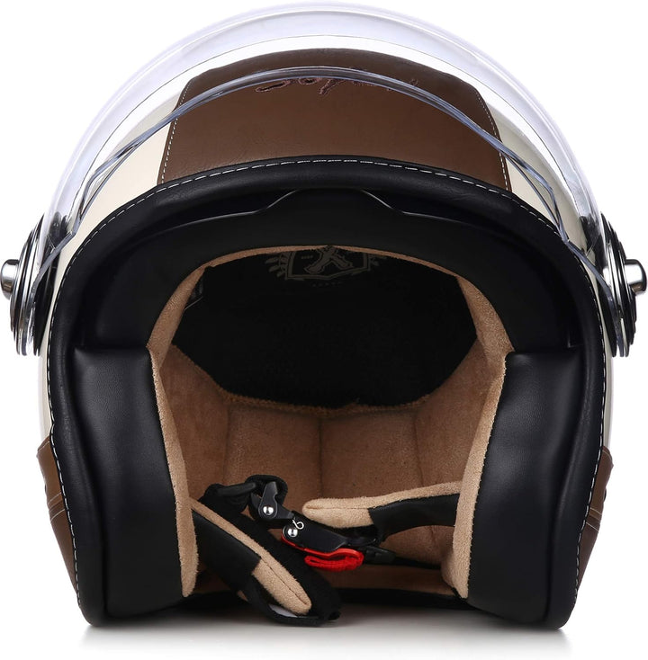 Soxon® SP-888 Pro „Urban Creme“ · Jet-Helm · Motorrad-Helm Roller-Helm Scooter-Helm Moped Mofa-Helm