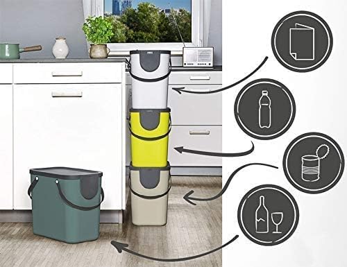Rotho Albula Mülltrennungssystem 25l für die Küche, Kunststoff (PP) BPA-frei, anthrazit, 25l (40.0 x