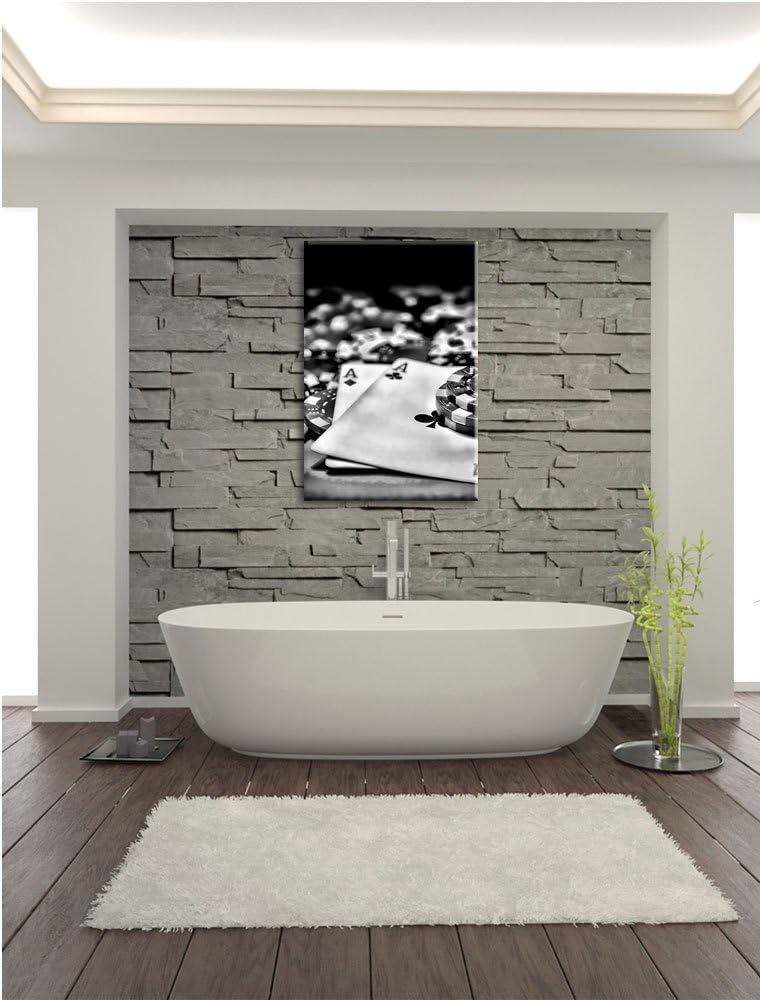 Monocrome, Spielkarten, Format: 100x70 auf Leinwand, XXL riesige Bilder fertig gerahmt mit Keilrahme