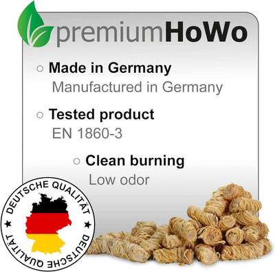 premiumHoWo (3kg = ca. 240 Stück Kaminanzünder, Grillanzünder und Ofenanzünder - Öko-Anzündwolle, Ho