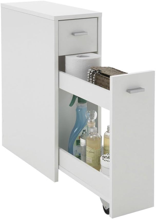 FMD Möbel, 930-001E Denia 1 Bad-Beistellschrank in ausführung weiss, melaminharz beschichtete spanpl