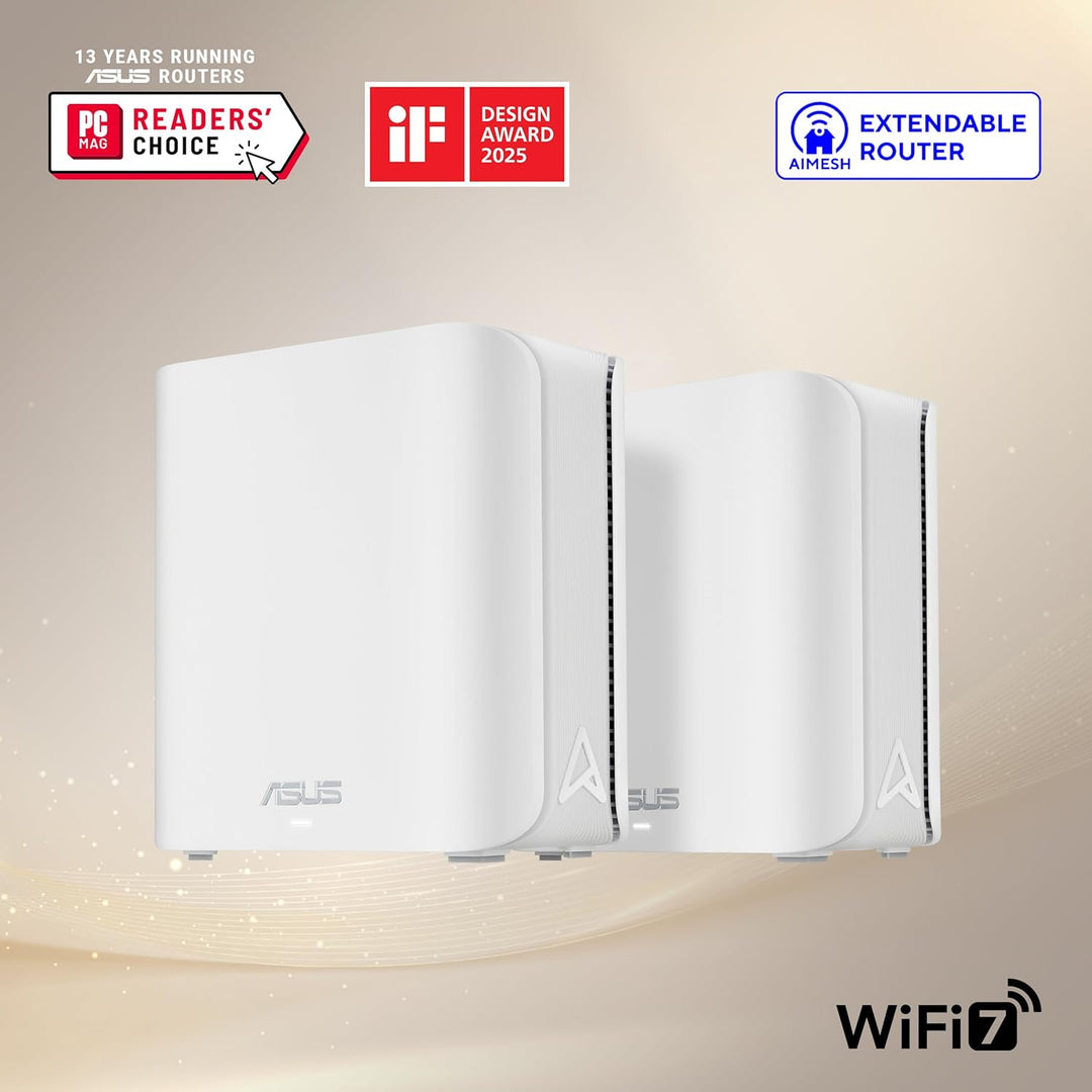 ASUS ZenWiFi BD4 Dualband WiFi 7 AiMesh Extendable Router 2er Set (3.6 Gbps, Abdeckung bis zu 455 m²