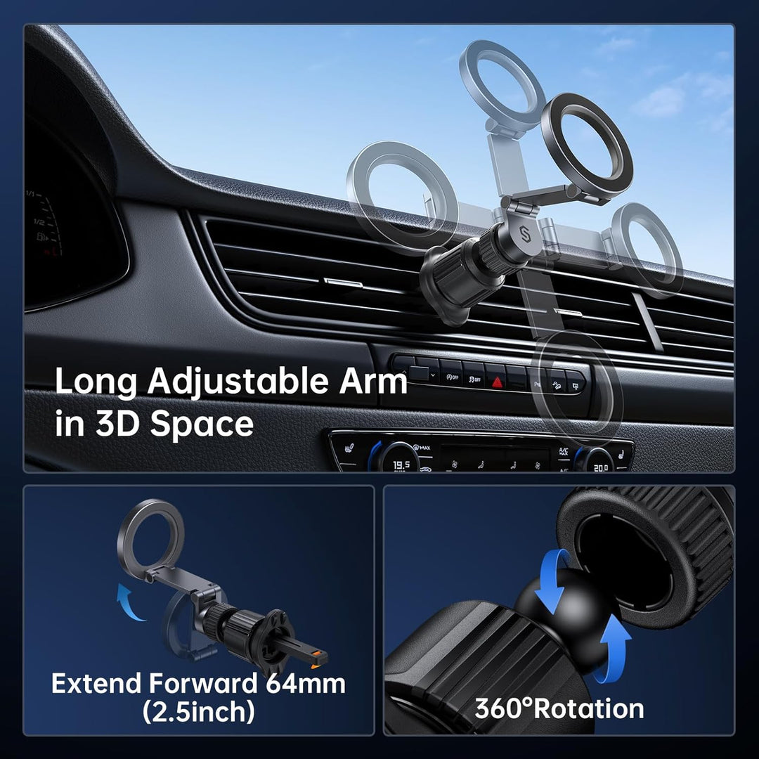 SYNCWIRE Handyhalterung Auto für MagSafe Autohalterung - Magnetische Handyhalter Auto [3D Lang-arm,