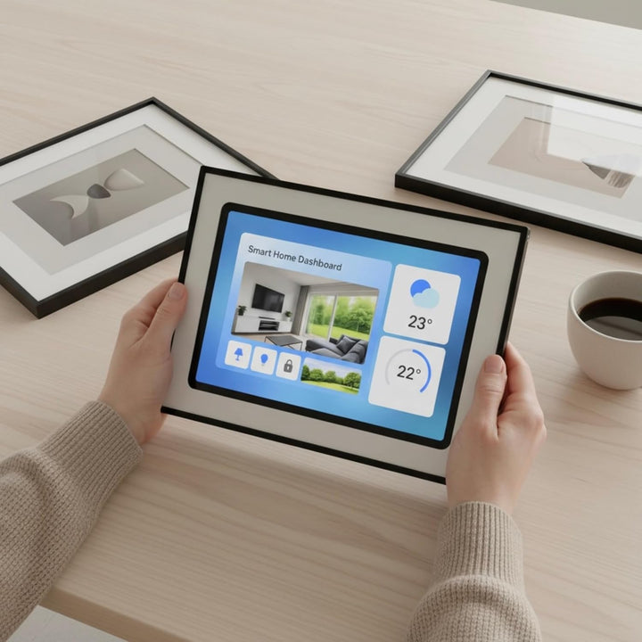 Tablet Wandhalterung für Samsung Galaxy Tab A9 / A11 (8,7 Zoll) - Passgenaue & Flache Bilderrahmen-O