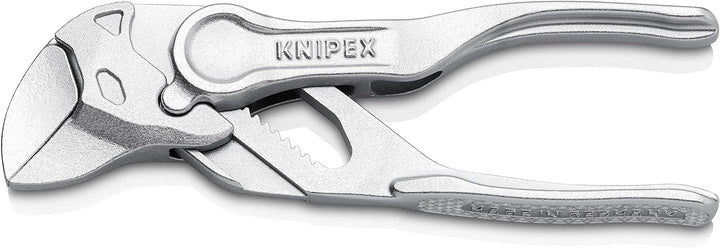 KNIPEX Zangenschlüssel XS, verchromt, 100 mm, greift stufenlos bis 21 mm, Mini-Schraubenschlüssel, E