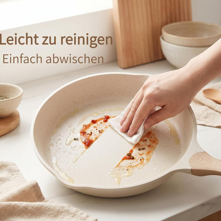 JEETEE Aluminium Bratpfanne 20cm, Pfanne mit Antihaftbeschichtung, Induktion Gas, beschichtete Bratp