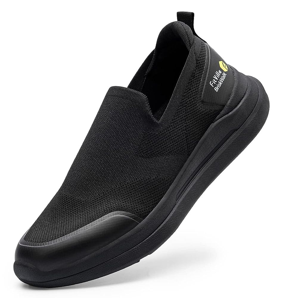 FitVille Herren Slip on Sneakers Extra Weite Bequeme Turnschuh Leicht Walkingschuhe Atmungsaktiv Bre