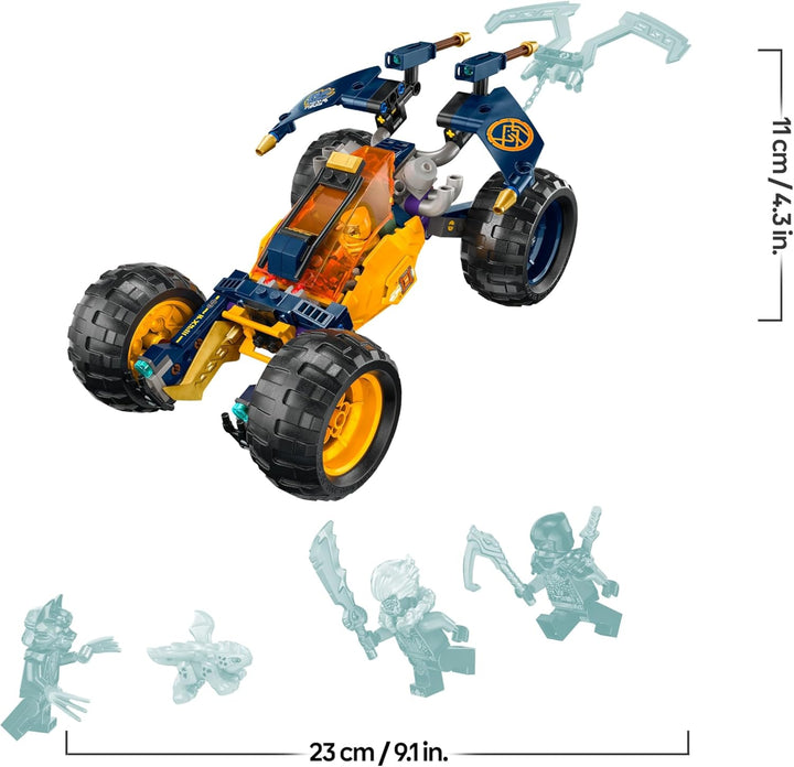 LEGO NINJAGO Arins Ninja-Geländebuggy, Ninja-Spielzeug mit Auto, Drache und 4 Mini-Figuren, Abenteue